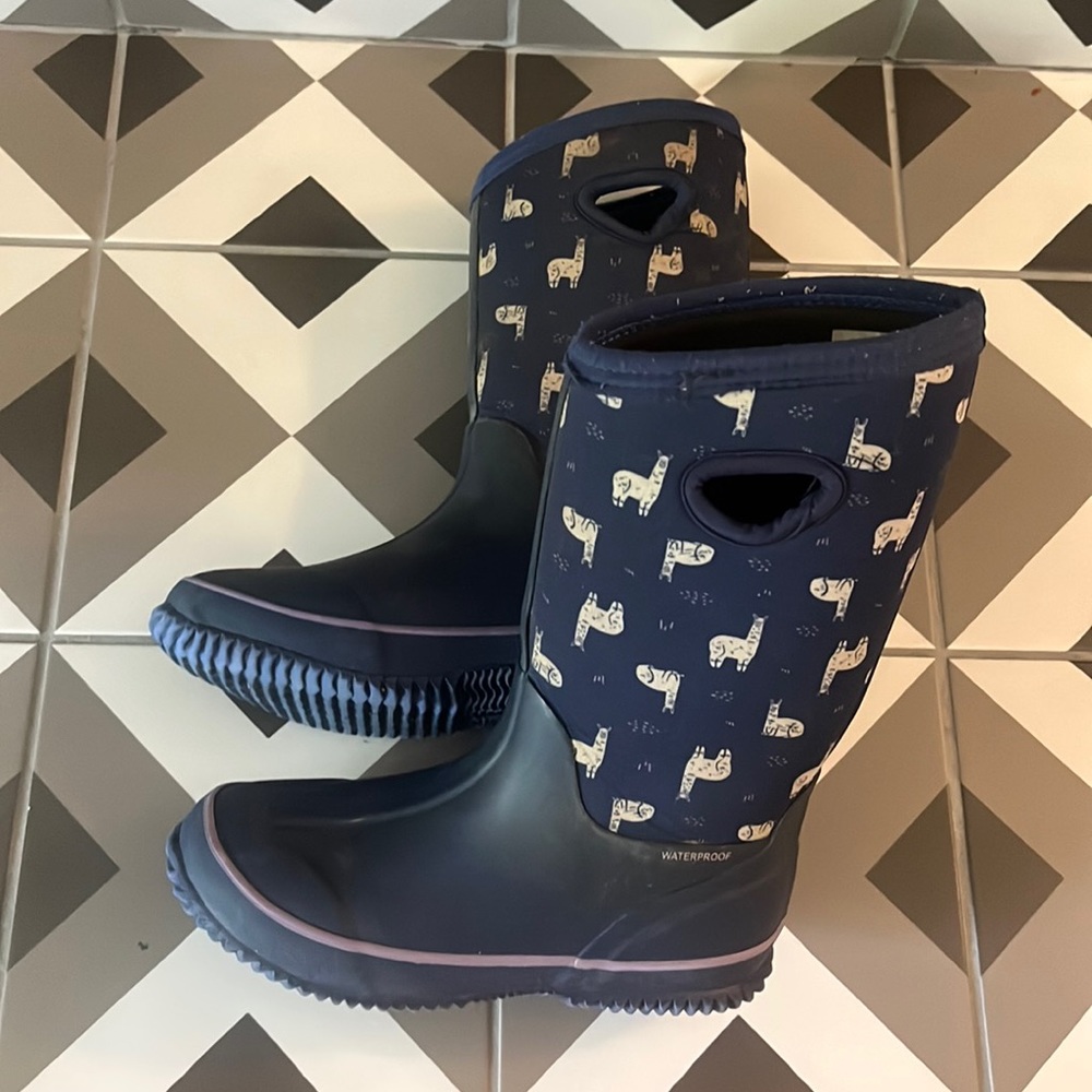Bogs-style Target waterproof boots - llama print